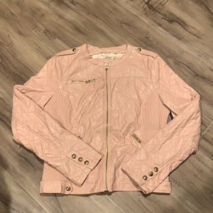 Guess Pink leather jacket in new condition!